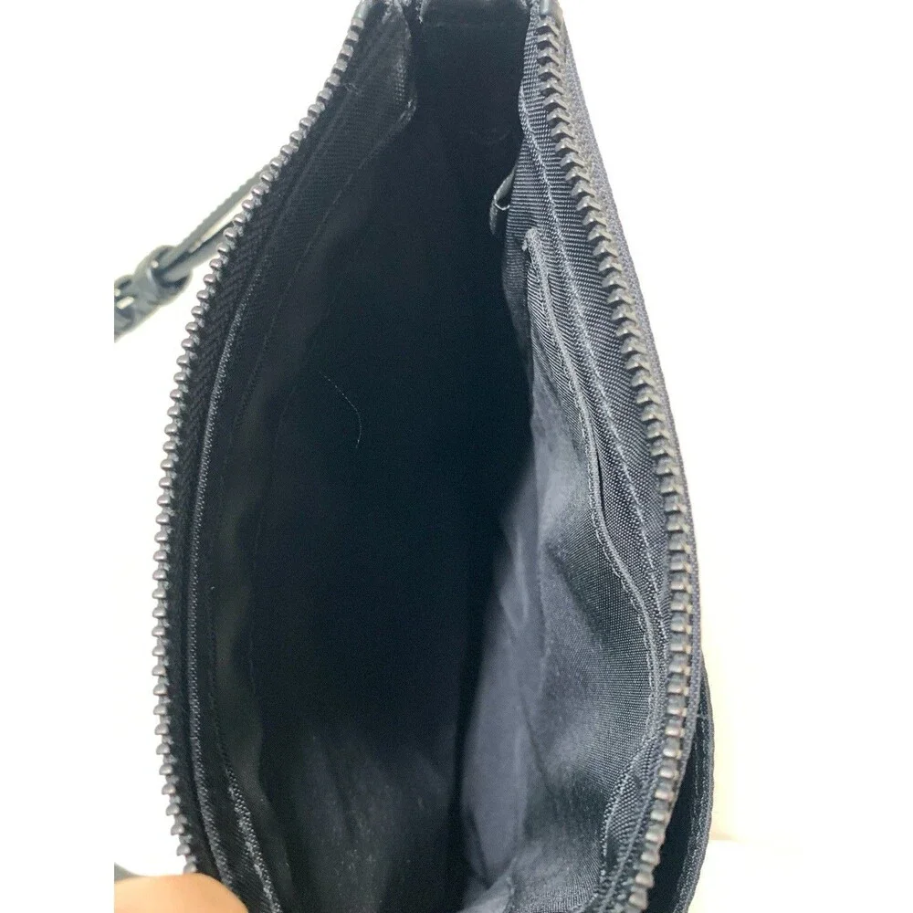 Frye Ivy Nylon Crossbody Bag Leather Logo Black on Black EUC - Picture 6 of 6